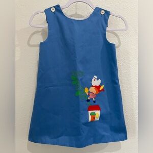 Vintage Storybook Appliqué Dress Novelty Cottagecore Colorful Whimsical